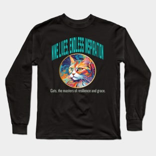 Nine Lives, Endless Inspiration (Cats Motivational and Inspirational Quote) Long Sleeve T-Shirt